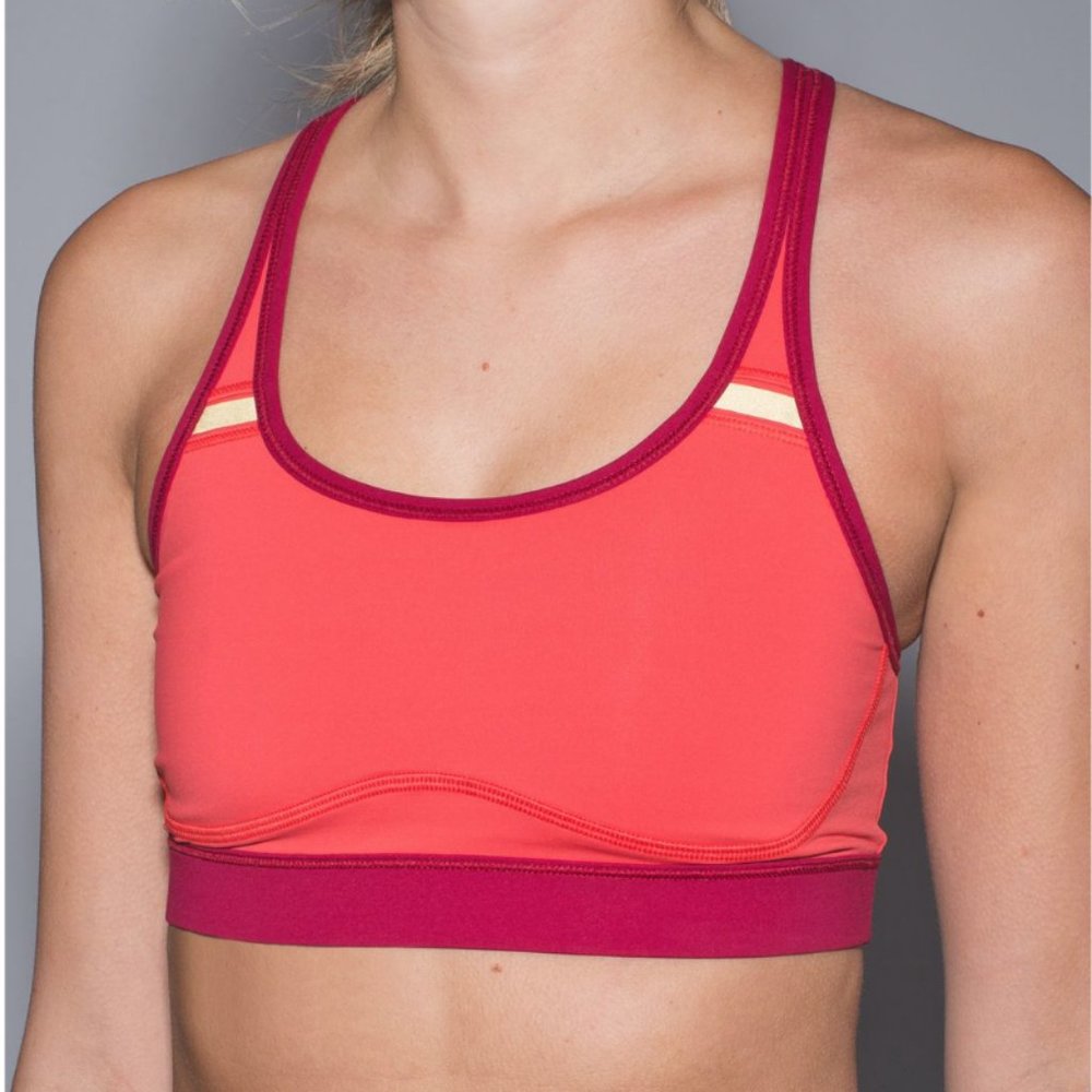 Lululemon Sweaty Or Not Bra II Alarming/Cranberry 2 - Picture 5 of 16